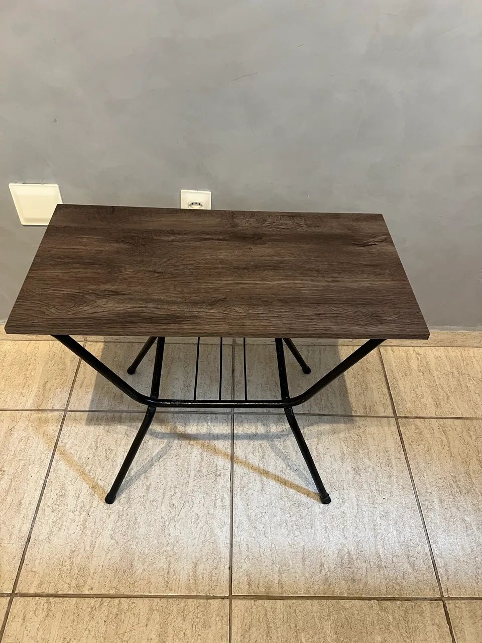 Mesa de Ferro com Madeira - Vintage - Foto 5