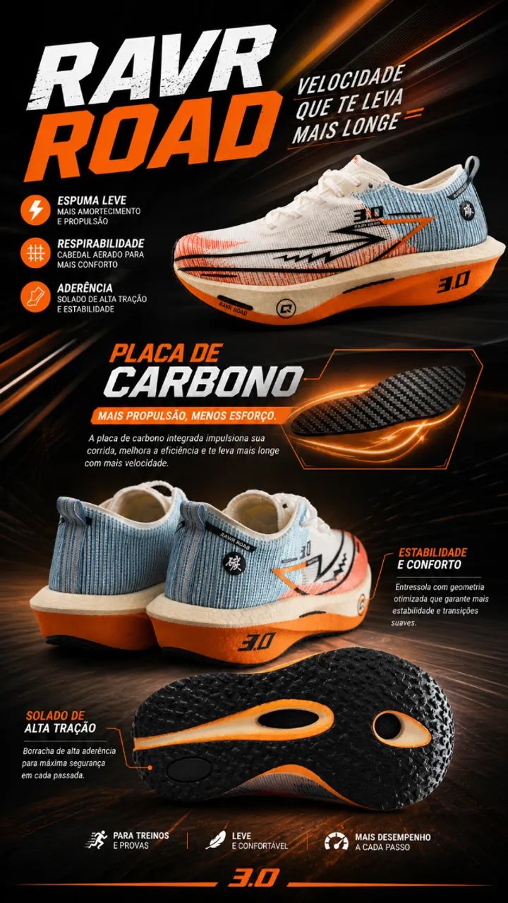 Tenis com placa de carbono para caminhada e corridas 41