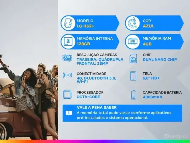 LG K62+ 128GB Branco NOVO - Foto 5