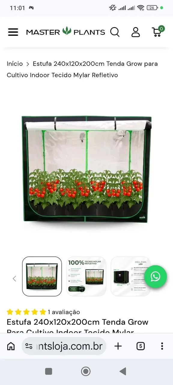 Estufa indoor 140x140x210