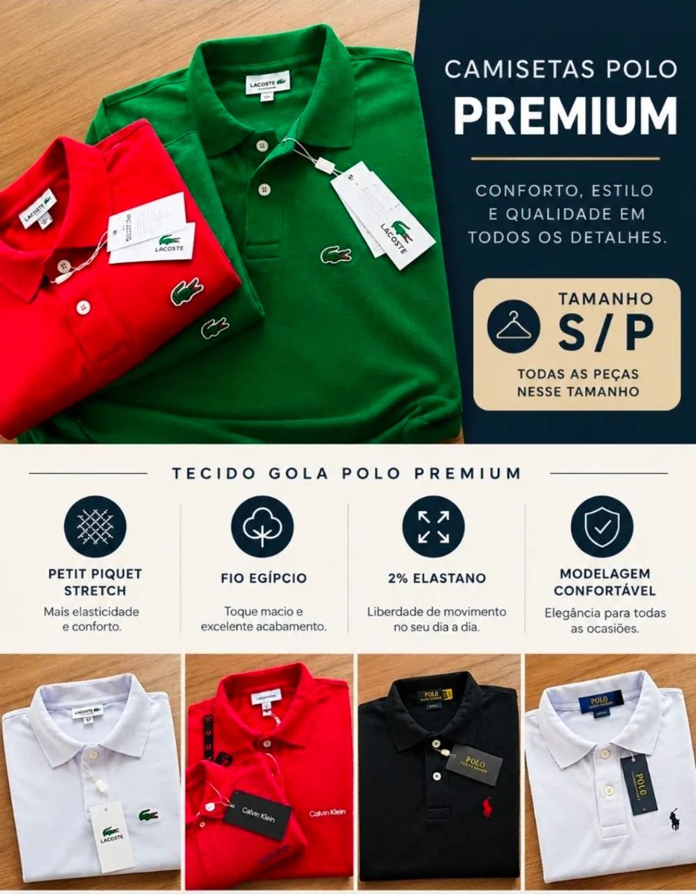 CAMISETAS POLO PREMIUM - NOVAS!