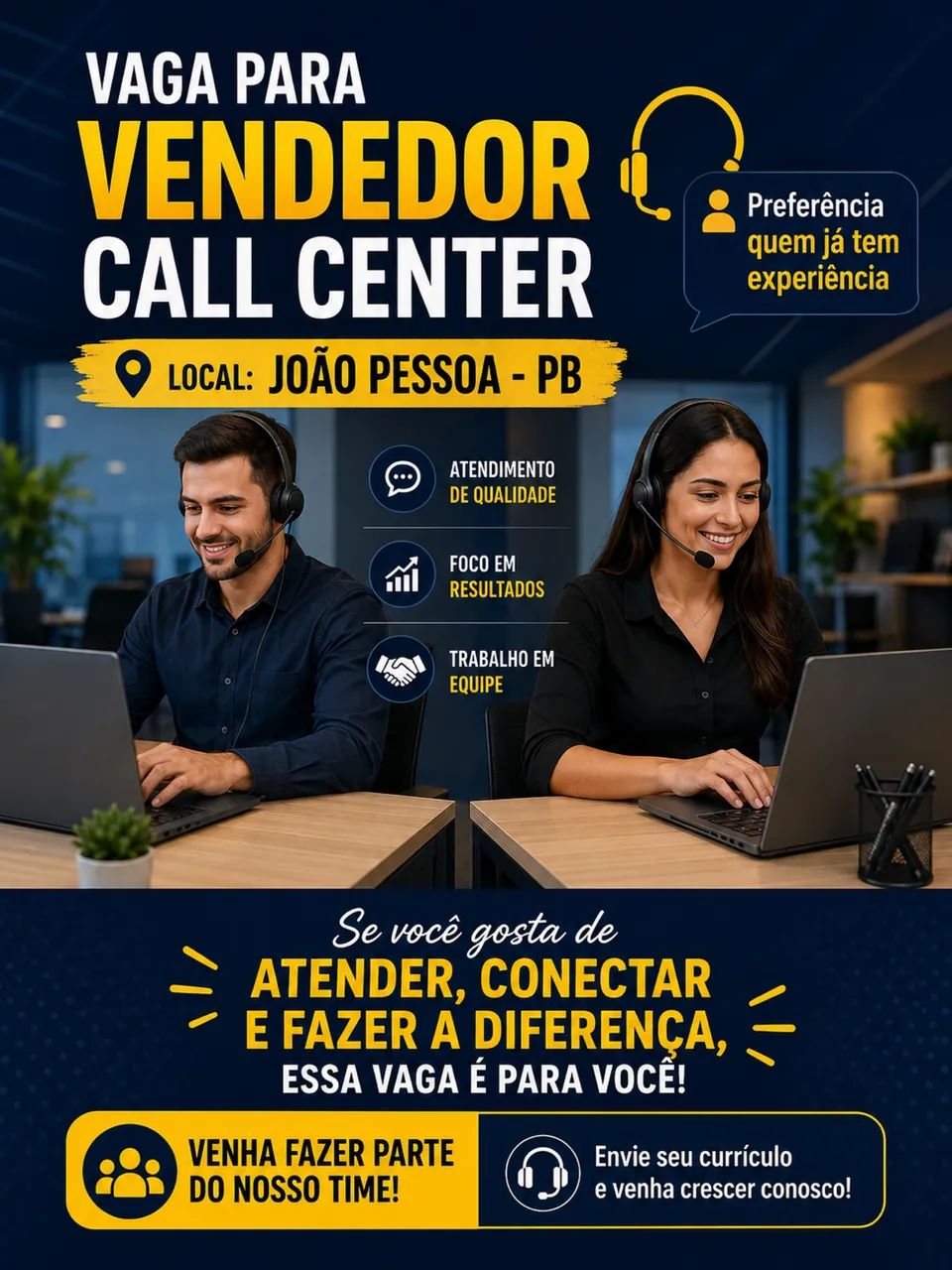 Vaga Vendedor - Call Center