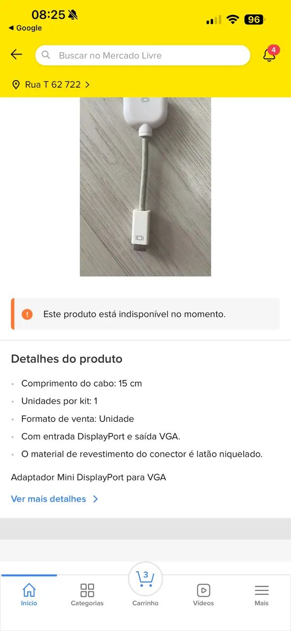Adaptador Mini Displayport Para Vga - Foto 4
