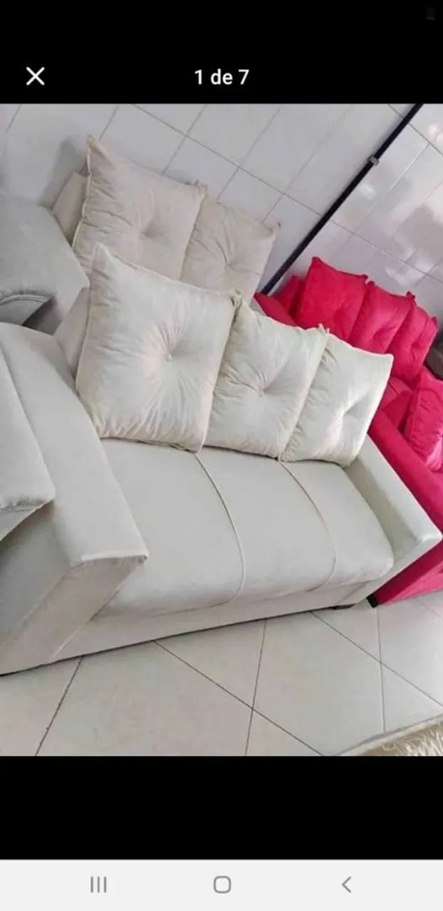 Sofa almofadado 3 lugares da fábrica  - Foto 3