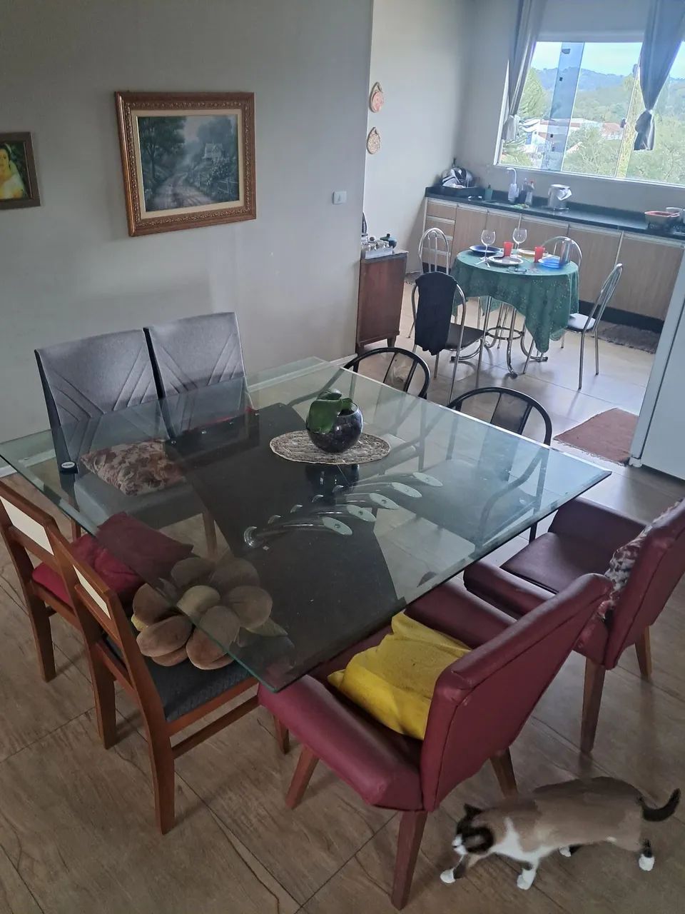 Mesa 8 Lugares, Base e Tampo Vidro - Foto 5