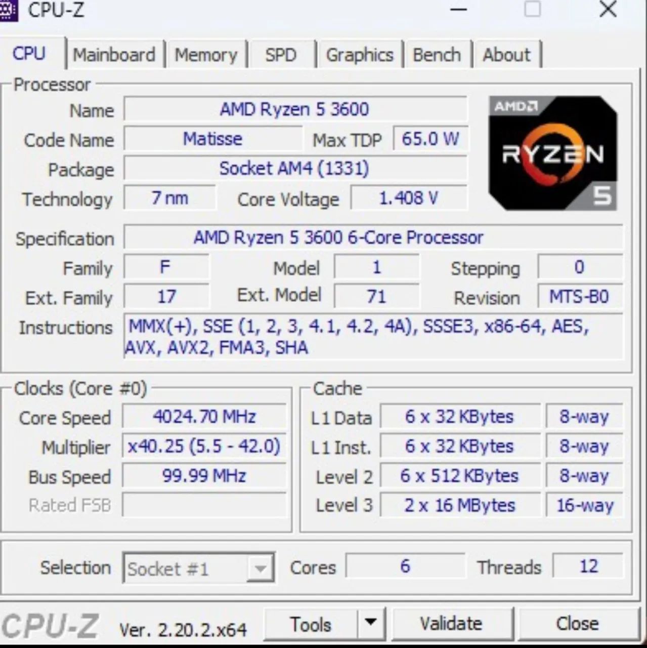 AMD Ryzen 5 3600