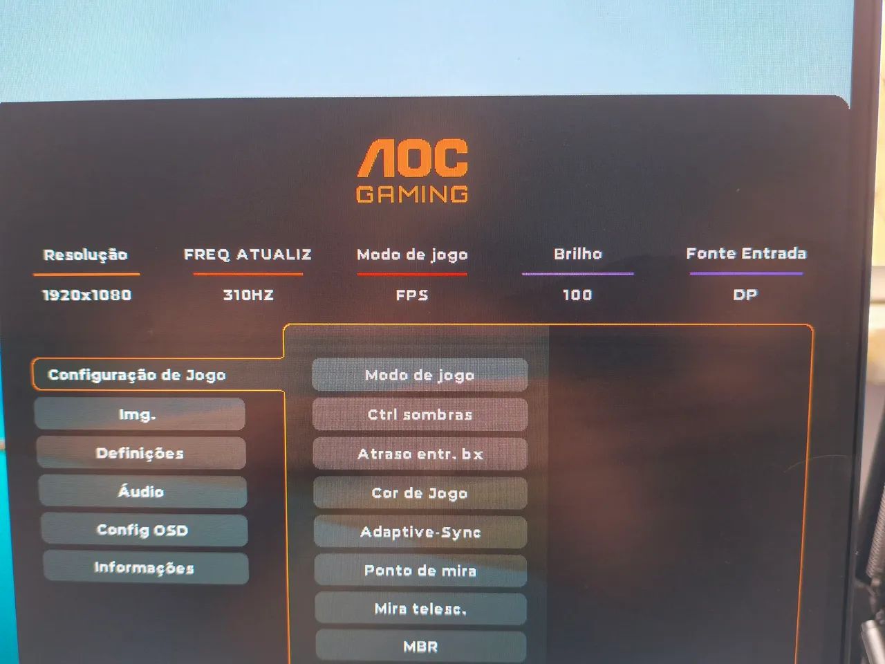 Monitor GAMER 310HZ NOVO