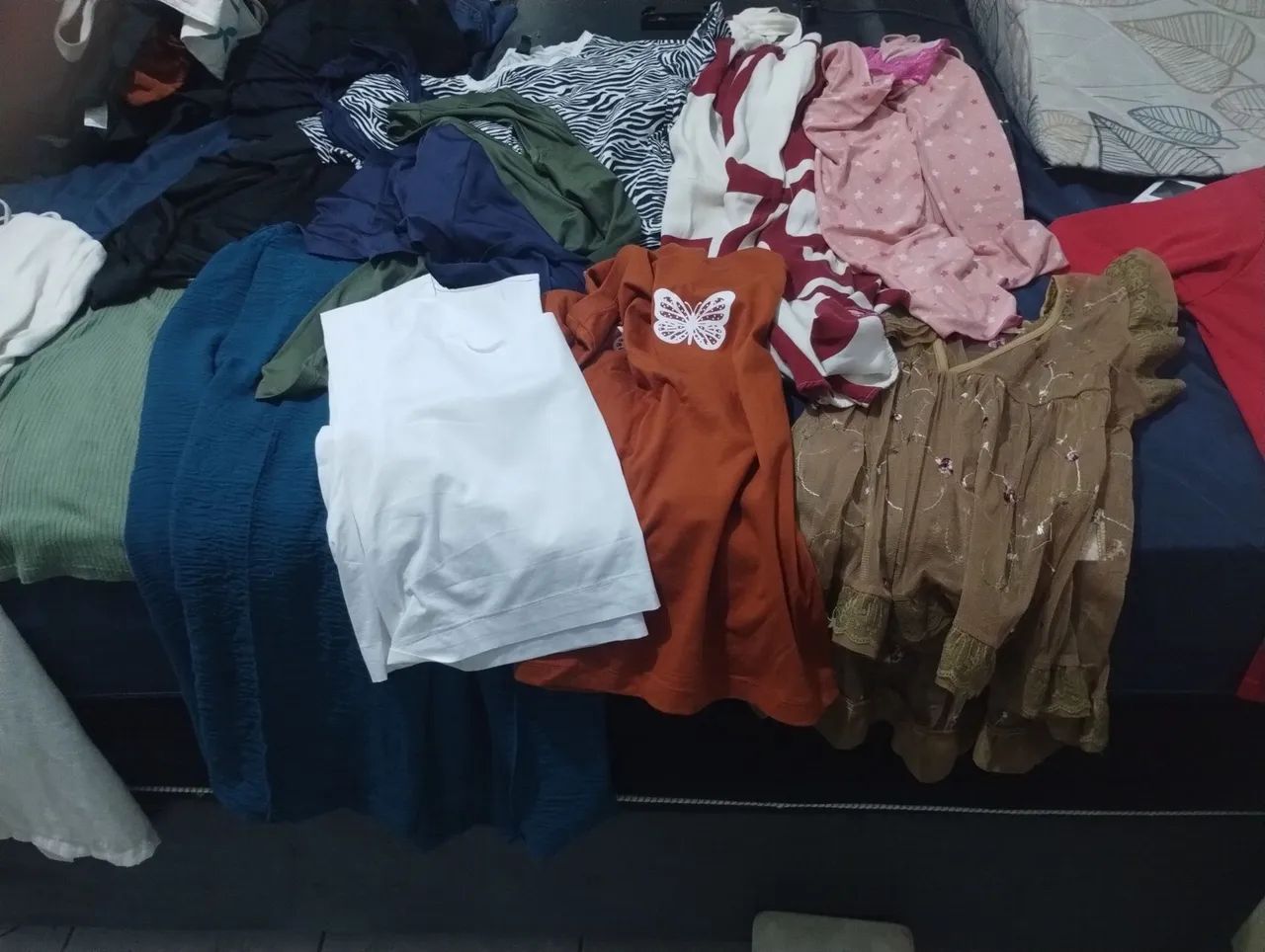 Lote de bolsas e roupas 