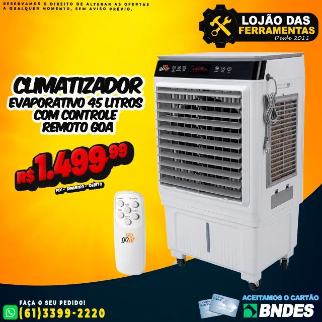 Climatizador Evaporativo 45 Litros Com Controle Remoto Goa