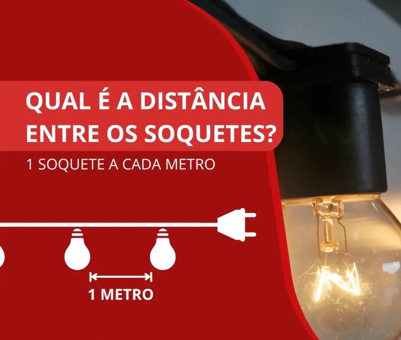 20m de Varal de luzes branco quente resistente à chuva  - Foto 2