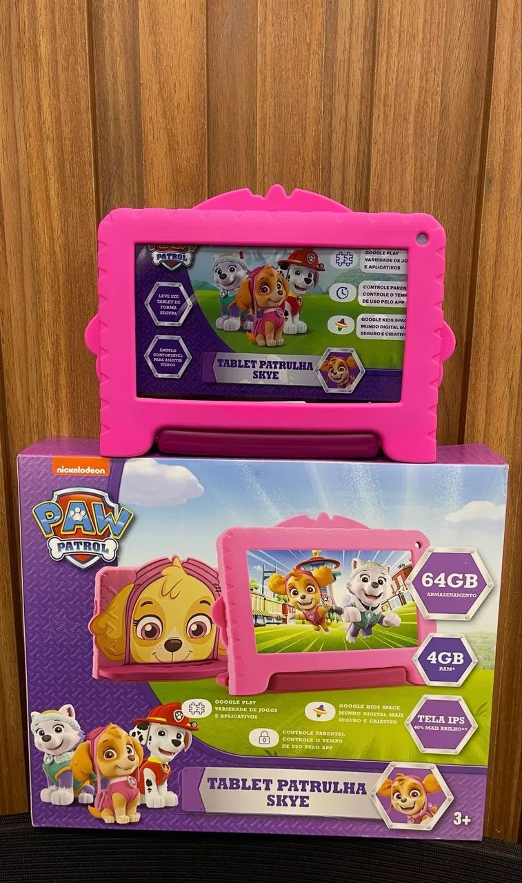 TABLET INFANTIL COM 64GB E COM 4GB DE RAM COM CAPINHA PROTETORA ?