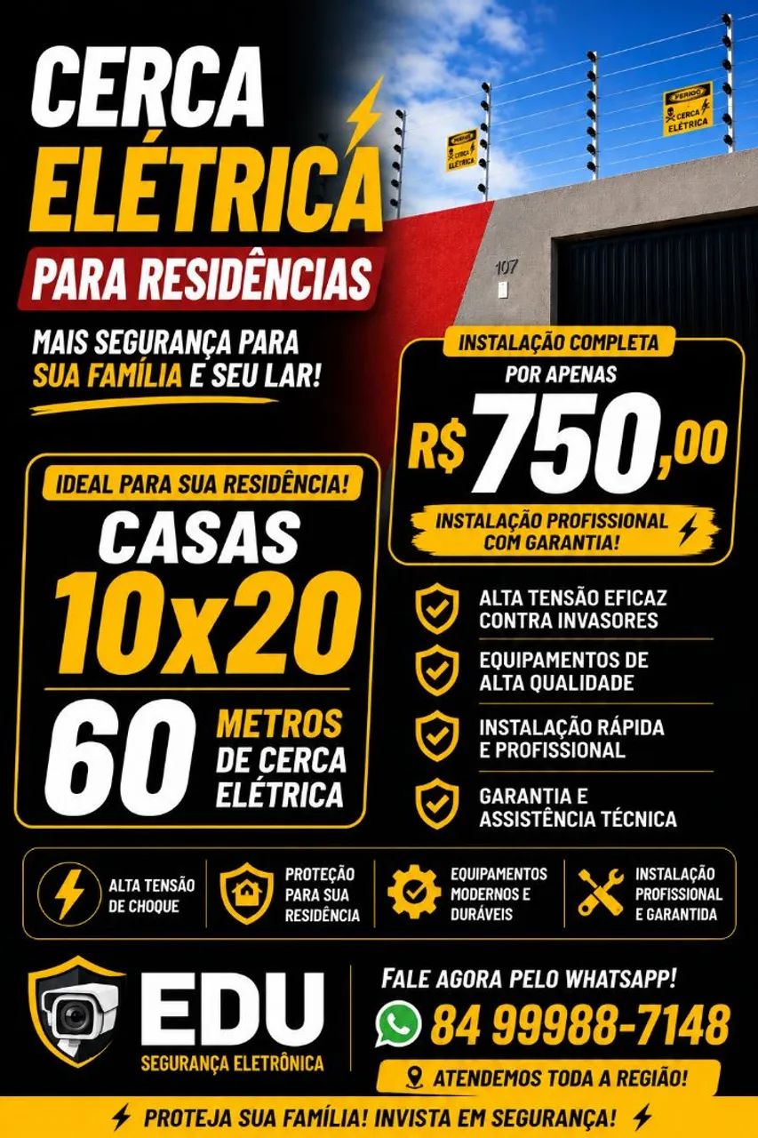 Cerca Elétrica 10/20 R$750 