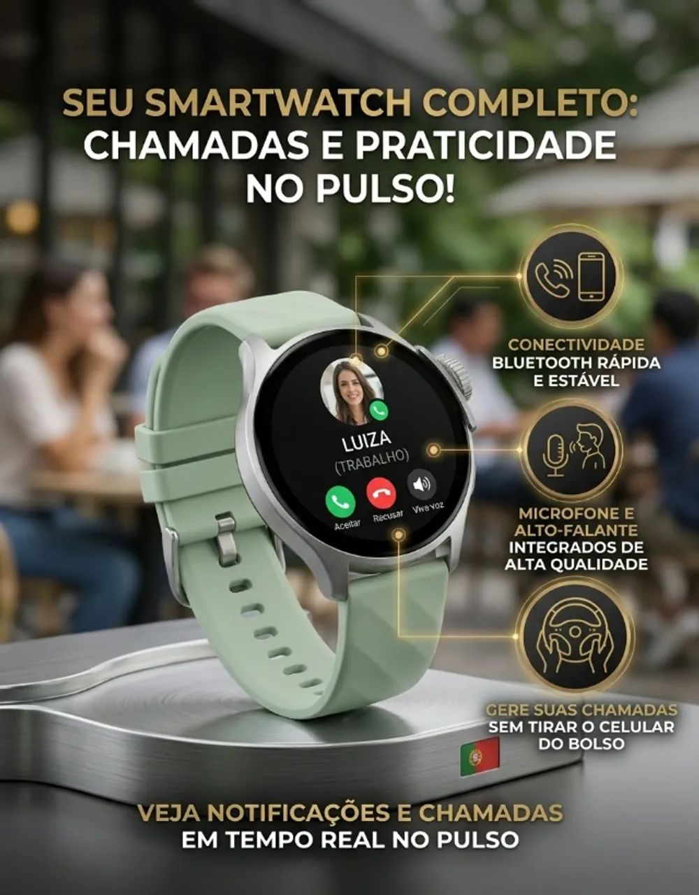 Smartwatch Wearzone Life Amoled 45mm Esportes iOS Android - Foto 5