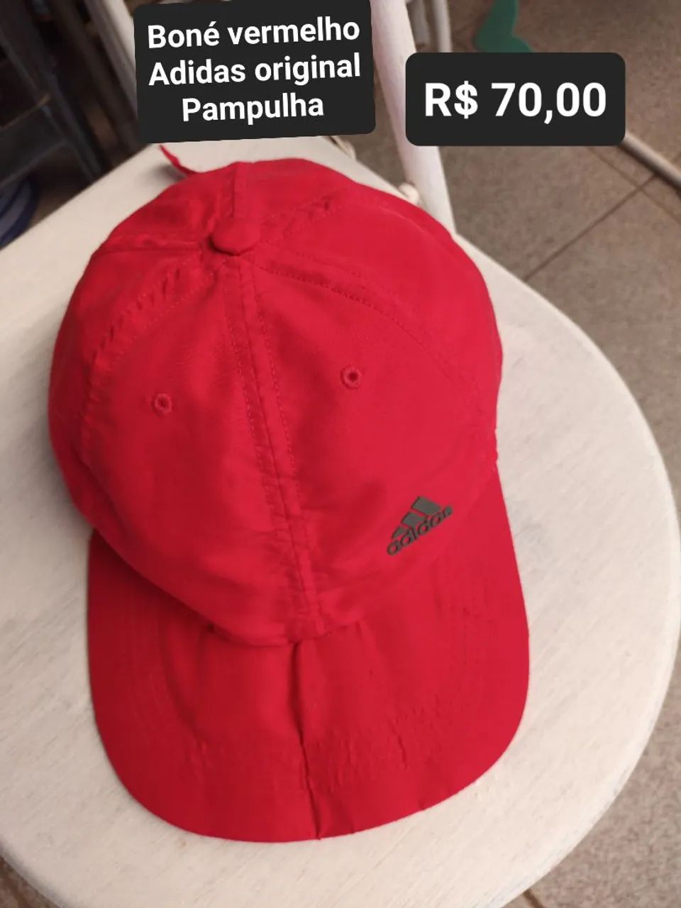 Boné Adidas vermelho original retrô - Foto 5