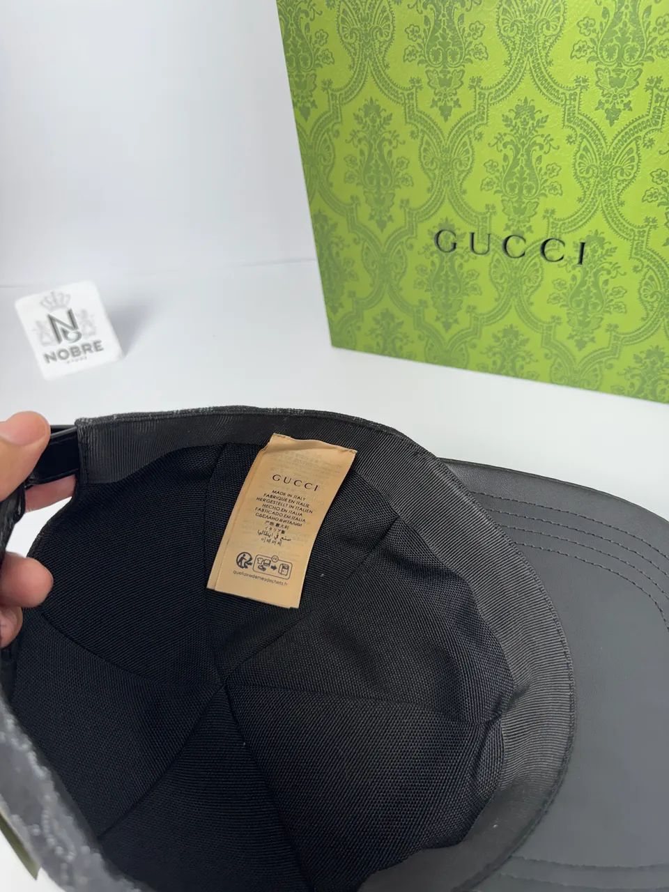 Boné Gucci GG detalhe em couro  - Foto 3
