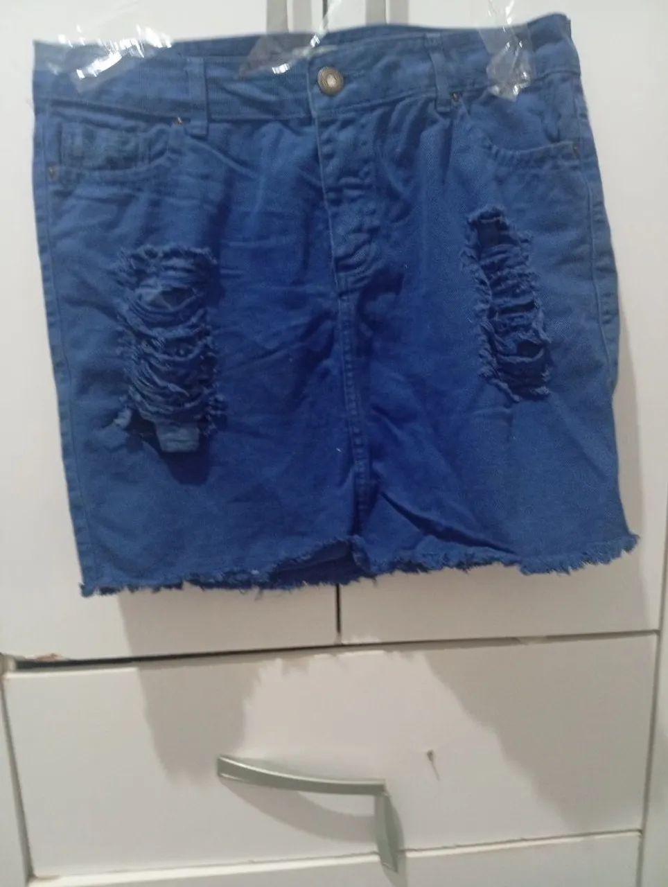 Saia Jeans com Detalhe em Renda - Foto 3