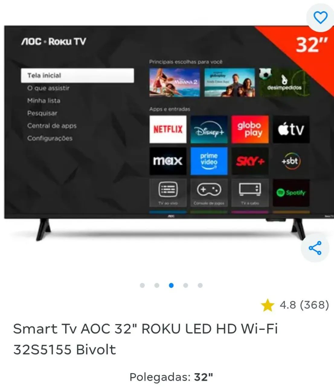 Vendo smart tv AOC 32 polegadas 