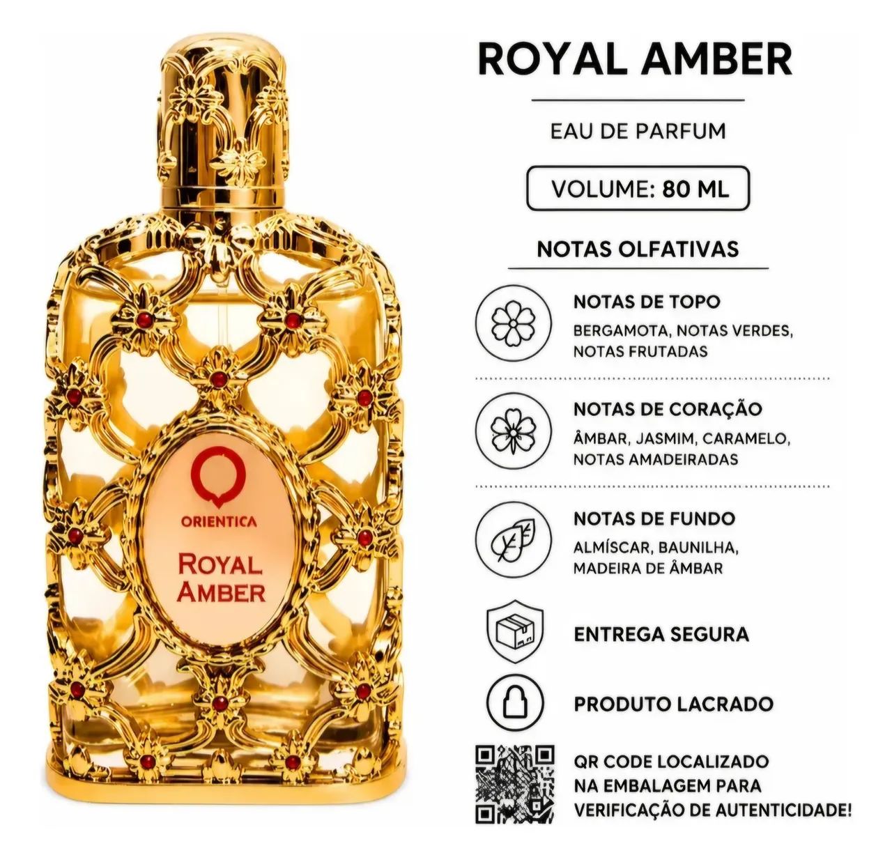 Perfume Árabe Royal Amber 80ml Original  - Foto 3