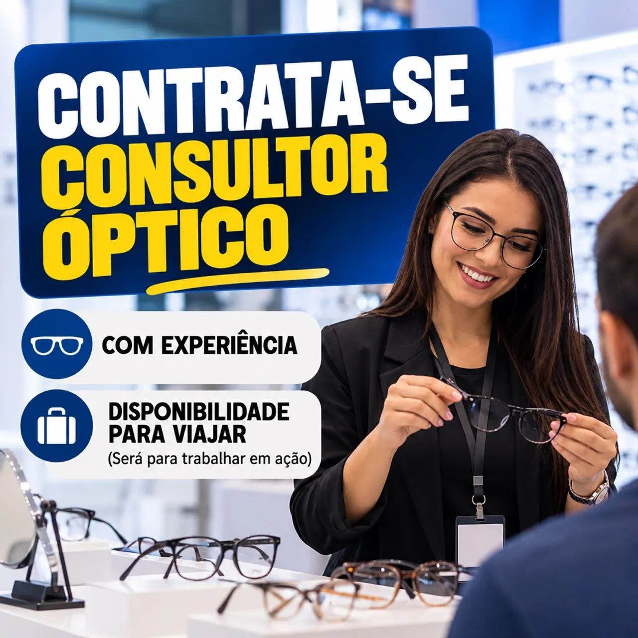 CONTRATA-SE CONSULTOR ÓPTICO - COM EXPERIÊNCIA