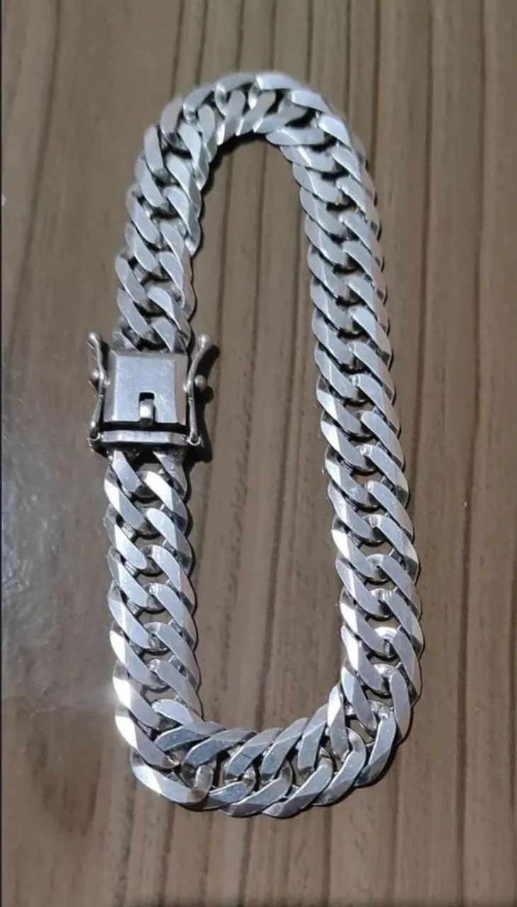 Pulseira de prata elo duplo  - Foto 3