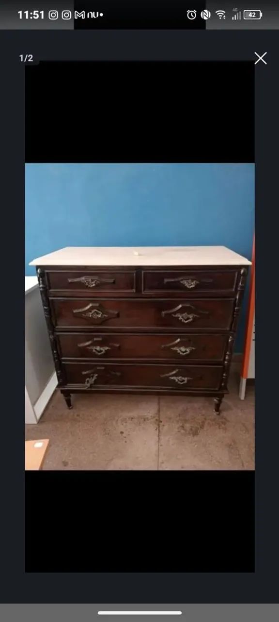 Conjunto colonial, cômoda + duas mesa de cabeceira  - Foto 3