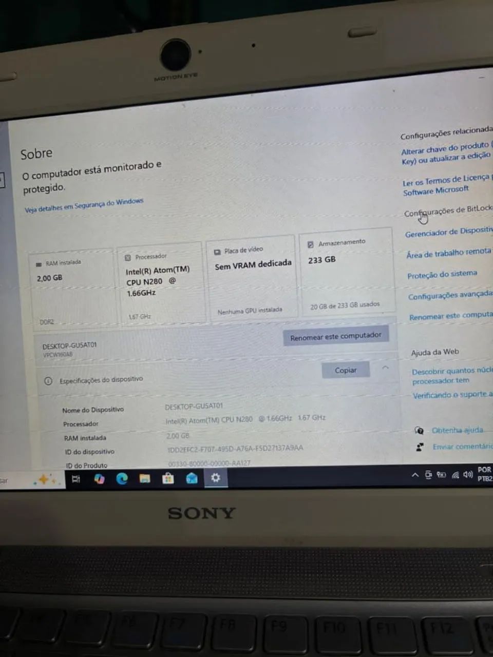 Notebook Mini Sony Vaio 2GB RAM Basico - Foto 5