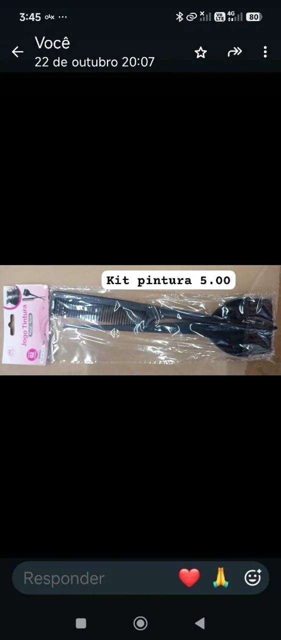 Kit pintura 0pente e pincel 