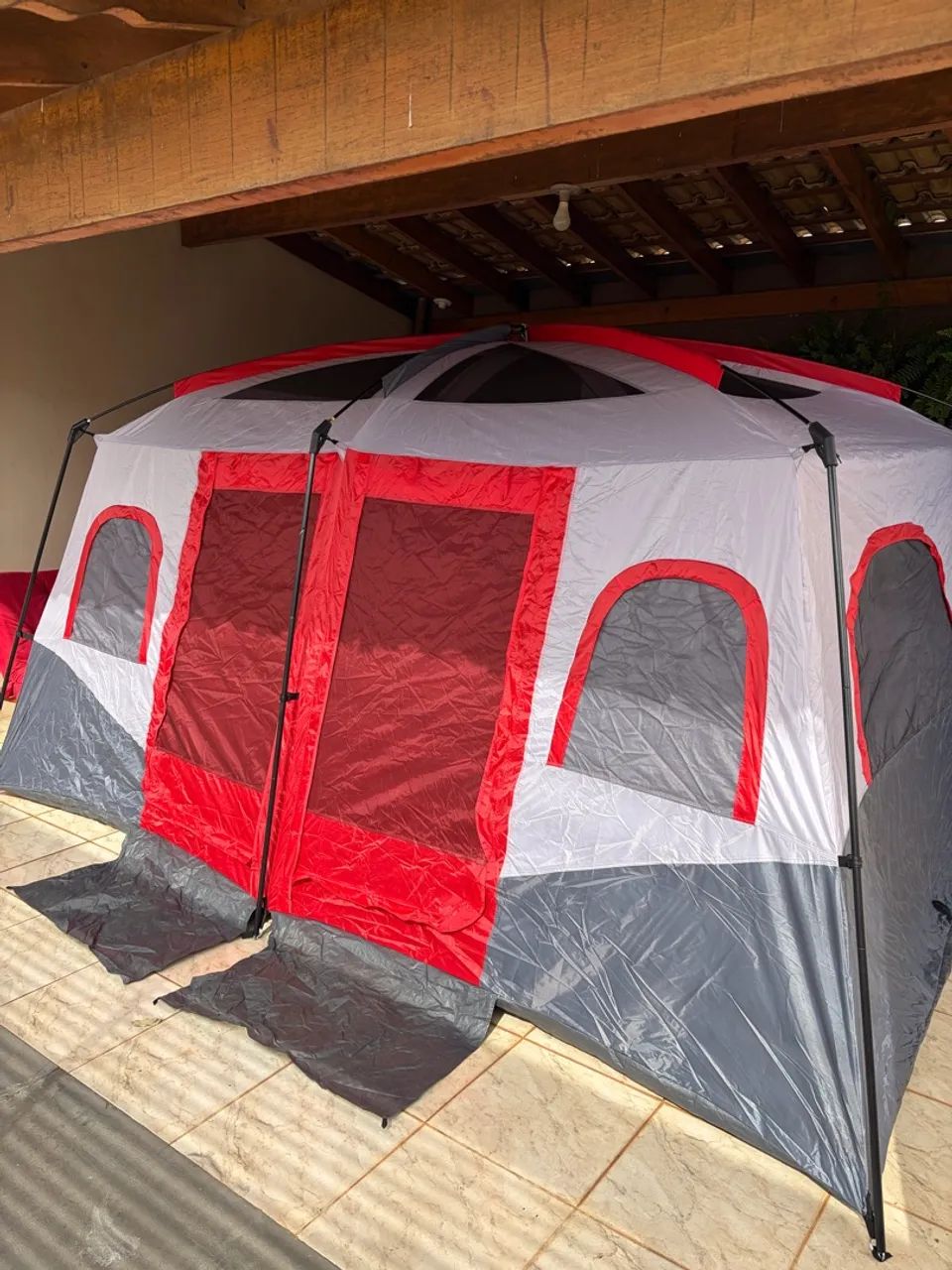 Barraca de Camping Familiar 10 Pessoas Impermeável 1000mm 430x305x205cm Joyfox - Foto 4