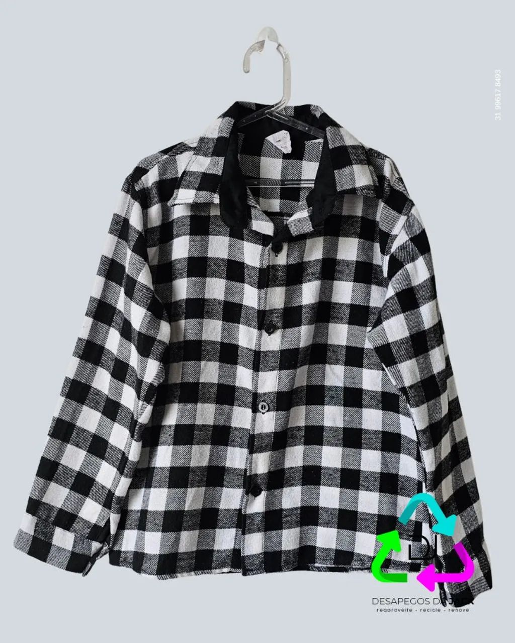 Camisa Infantil Xadrez Flanelada - Foto 2