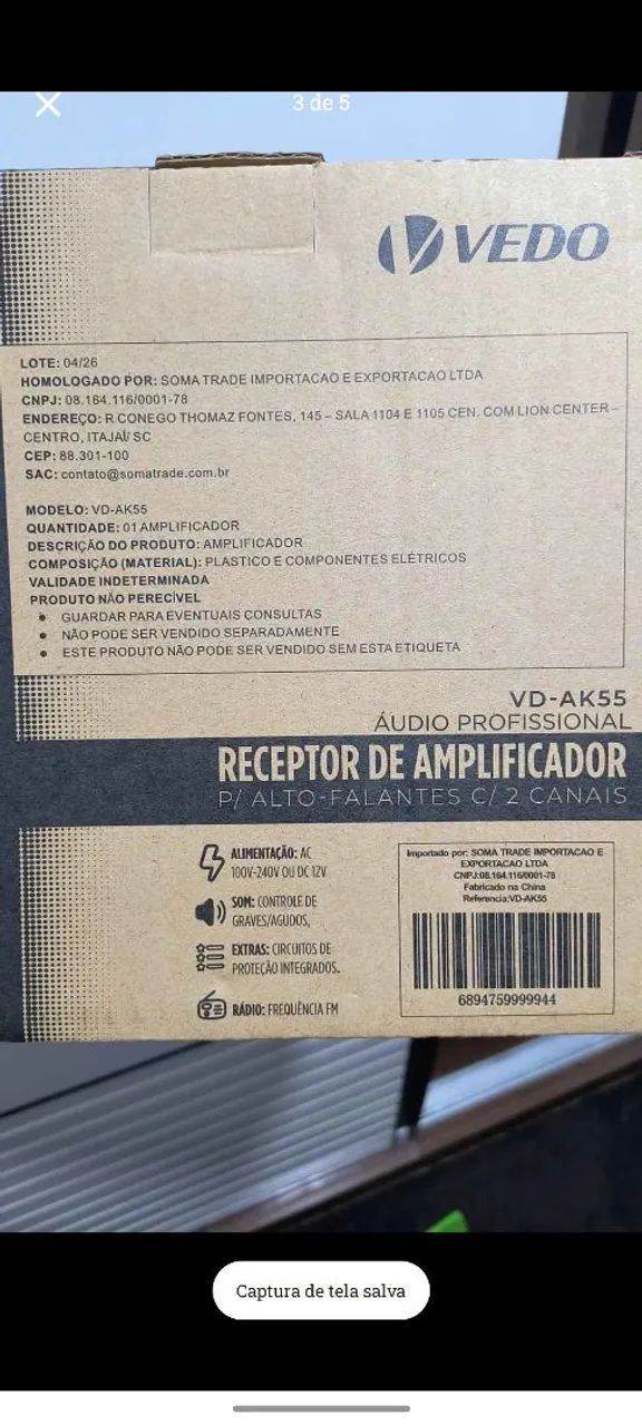 Amplificador com Canal de microfones - Foto 3