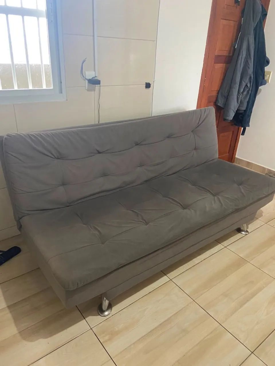 Sofá cama cinza - Foto 3