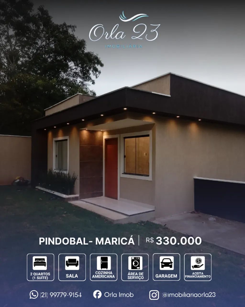 PINDOBAL, ORLA 23 IMOBILIÁRIA VENDE! ÓTIMO IMÓVEL MODERNO