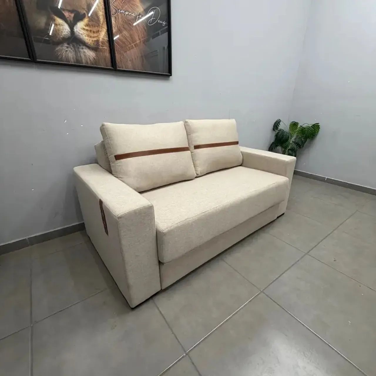 Sofá Cama Duratto 3 Lugares Retrátil 180cm Tecido Linho Entrega Rápida - Foto 4