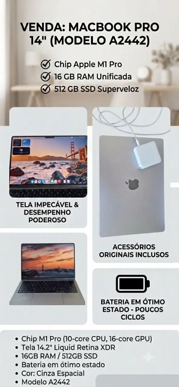 Macbook Pro M1 16GB 512GB