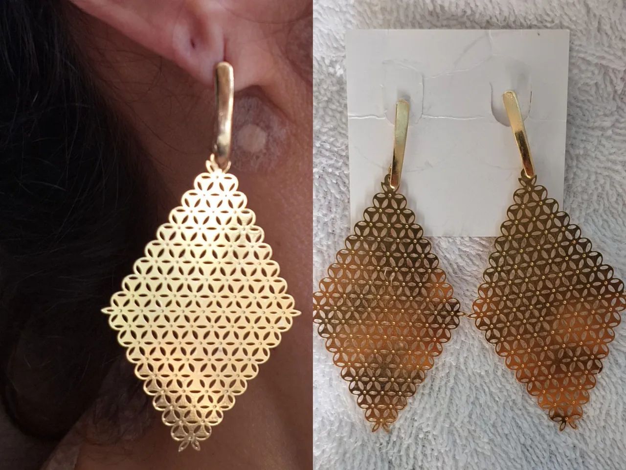 Brinco dourado longo 