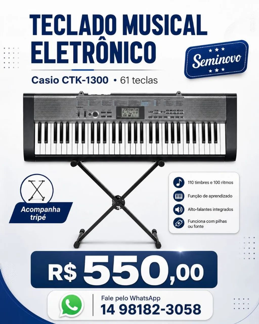 Teclado Musical Eletrônico 
