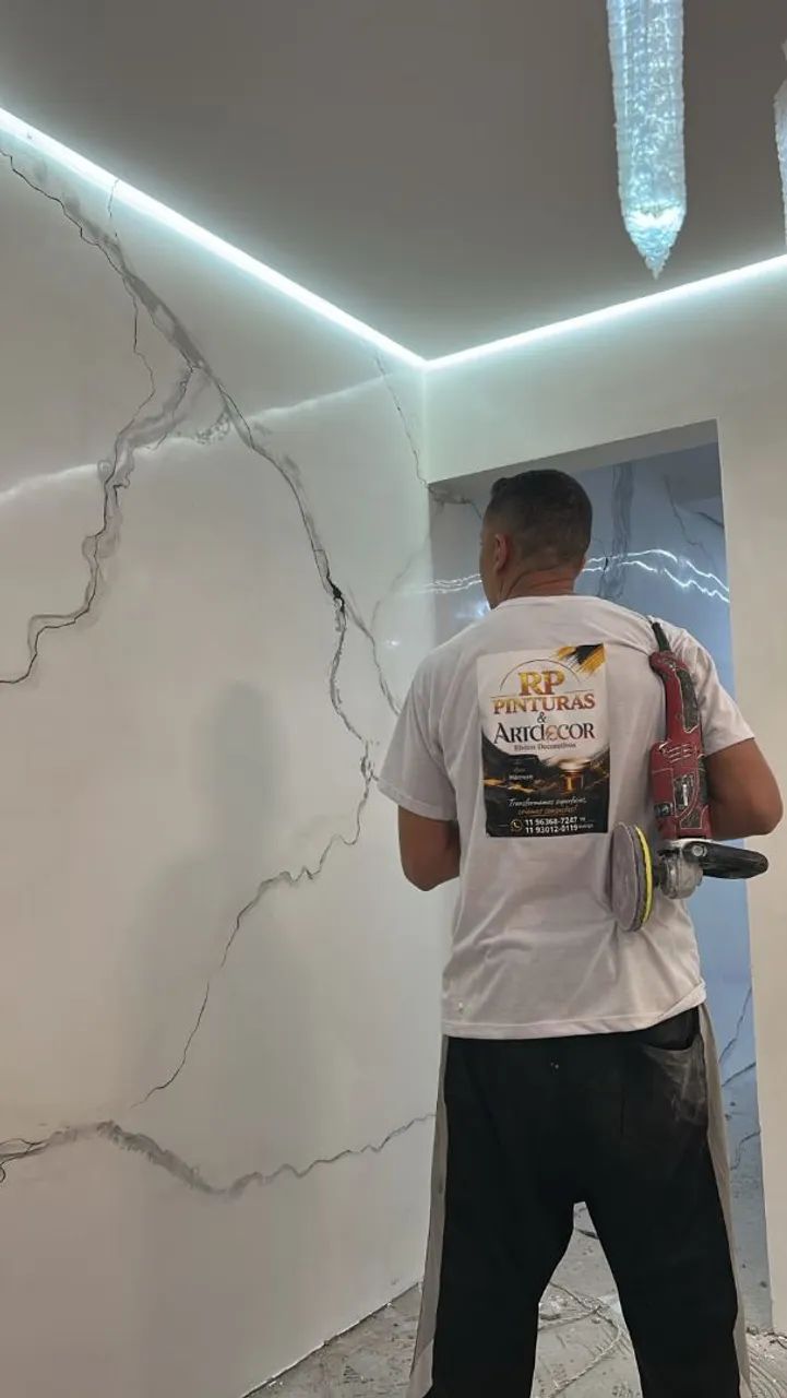? EFEITO MÁRMORE - ESCADAS, PAREDES E BANHEIROS ? - Foto 2