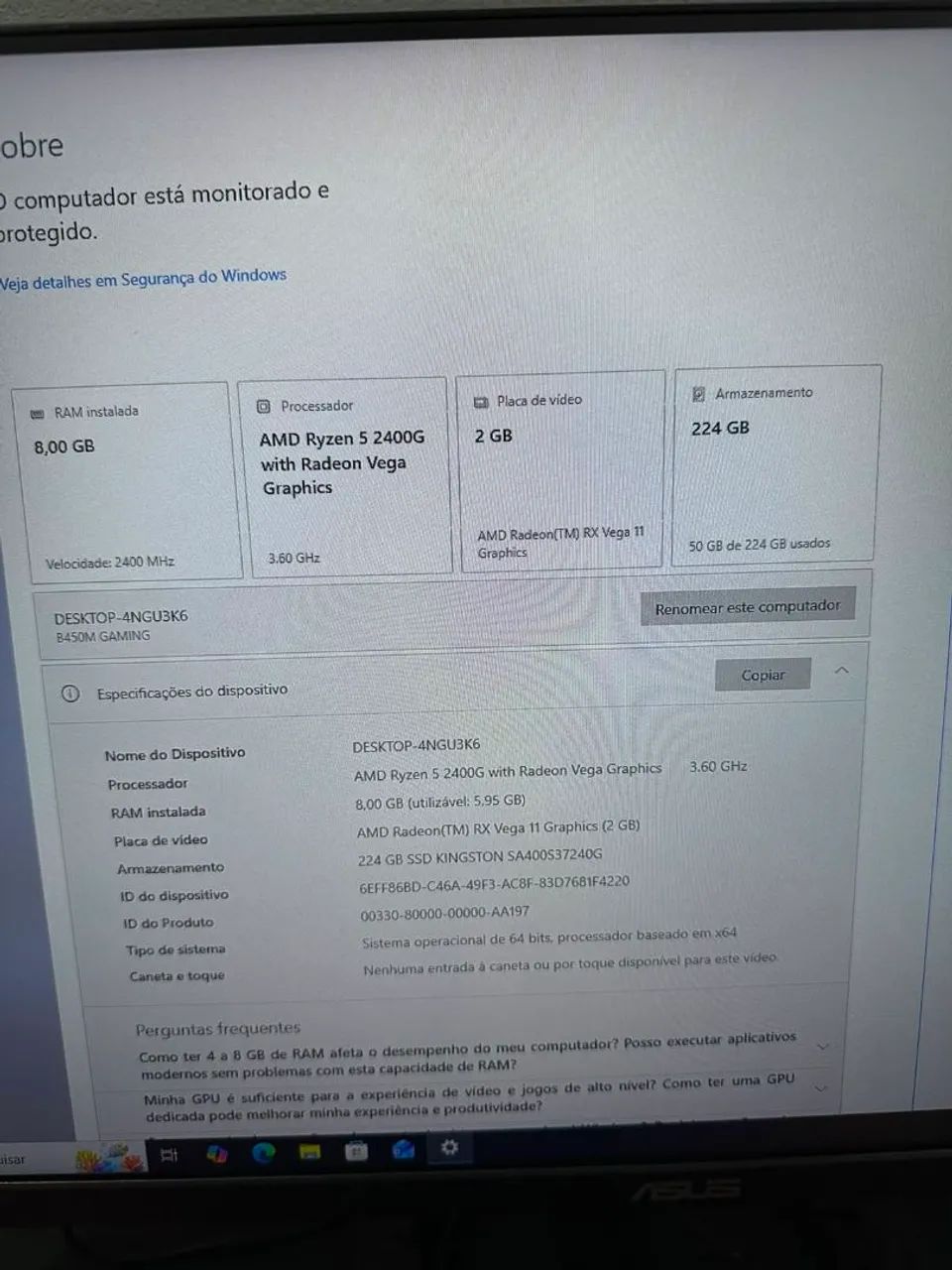 Pc completo com monitor e periféricos 