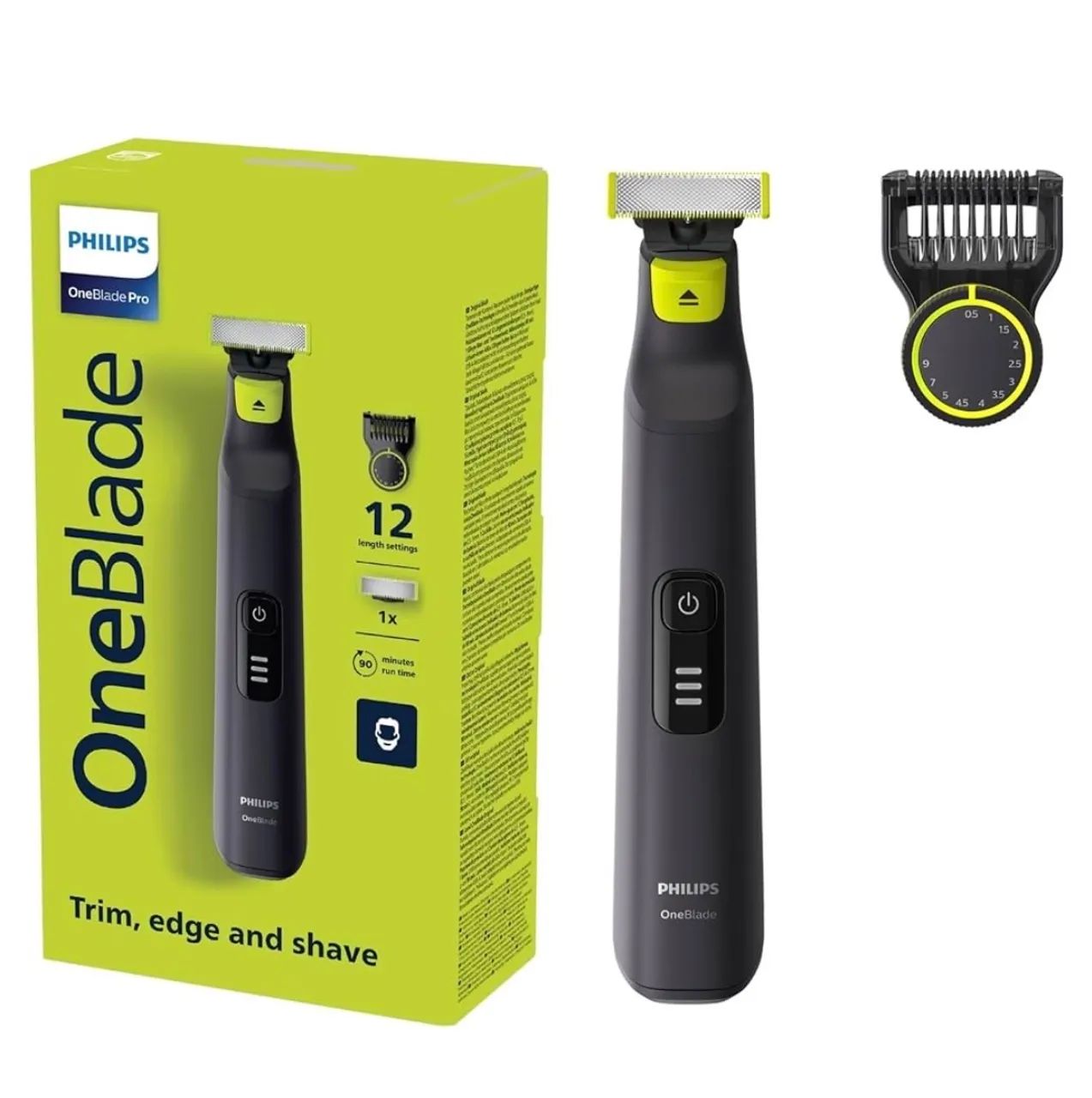 Philips OneBlade Pro Barbeador e Aparador Elétrico 12 Tamanhos em 1 Pente NOVA