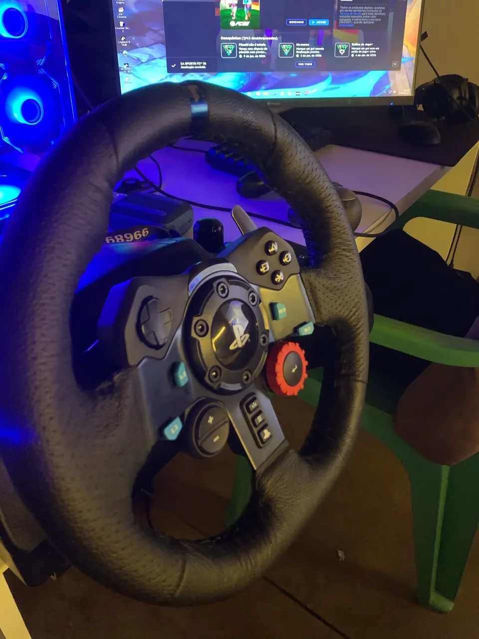 Vendo volante logitech g29 usado com câmbio 