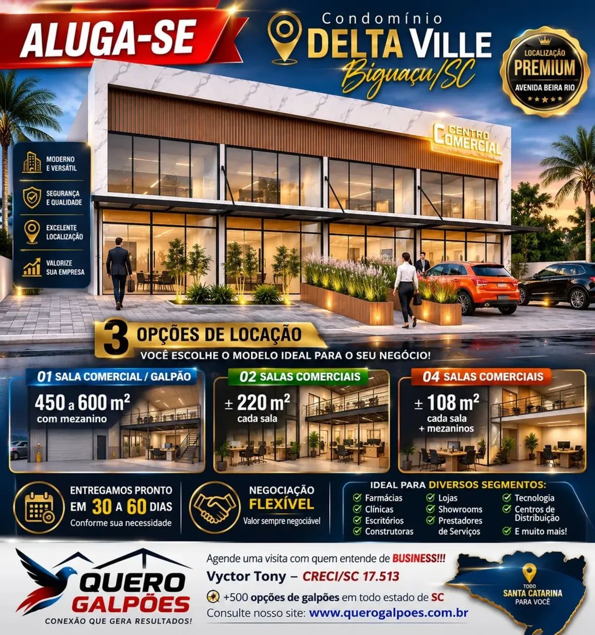 Galpões de 450/600 m2 Biguaçu sc Bairro Delta Ville - Foto 2