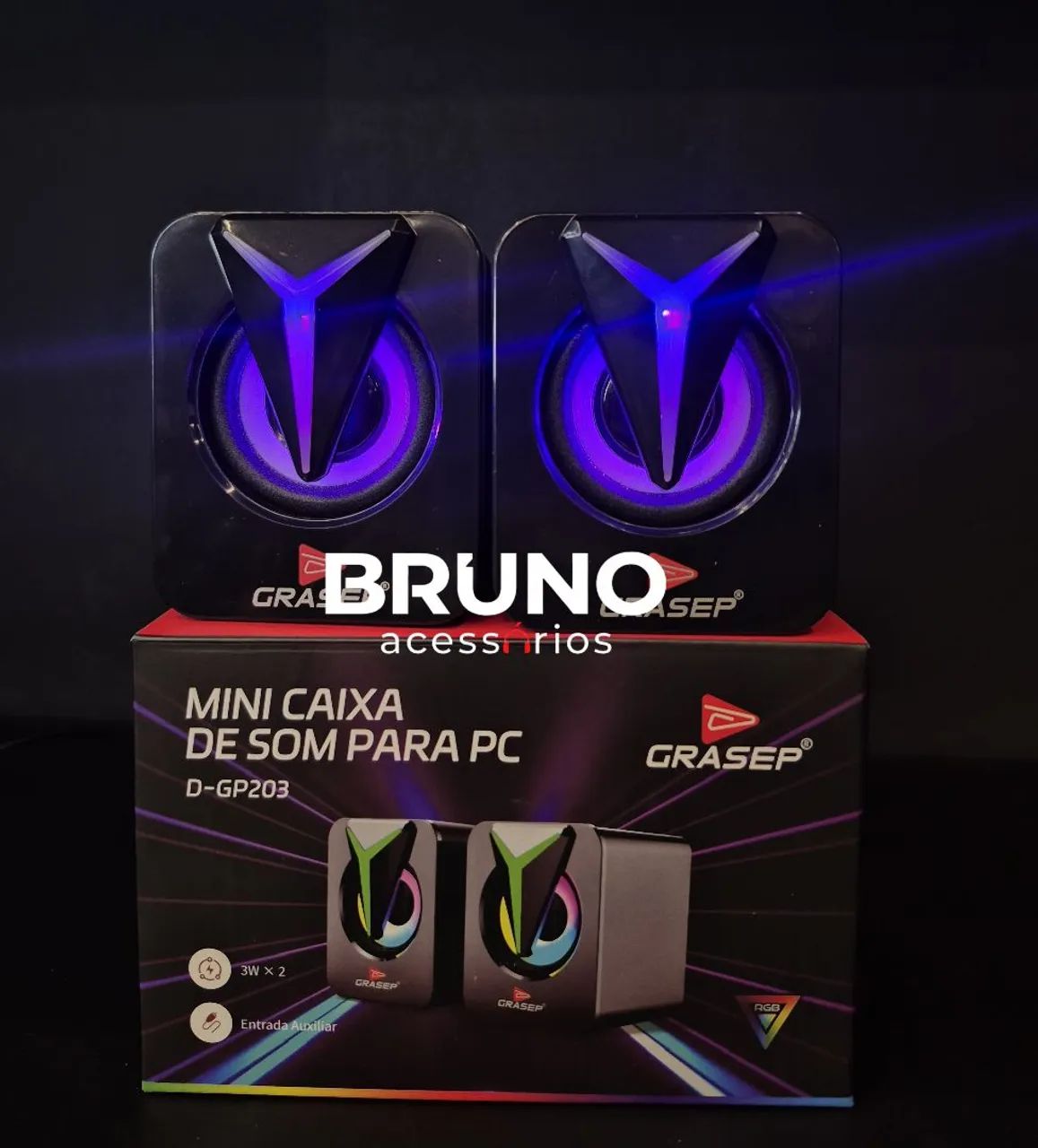  Mini Caixa de Som para PC e Notebook Grasep - Potente - Foto 3