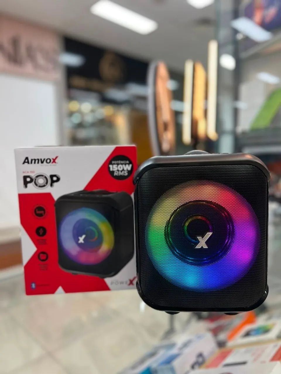 CAIXA DE SOM BLUETOOTH AMPLIFICADA AMVOX ACA 150 POP