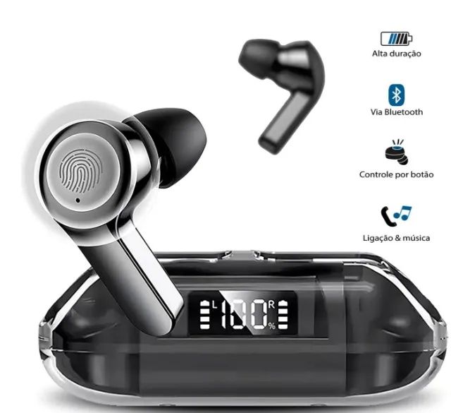 Fone de Ouvido Sem Fio Aero Bluetooth 5.3 Design Compacto com Mostrador Digital  - Foto 3