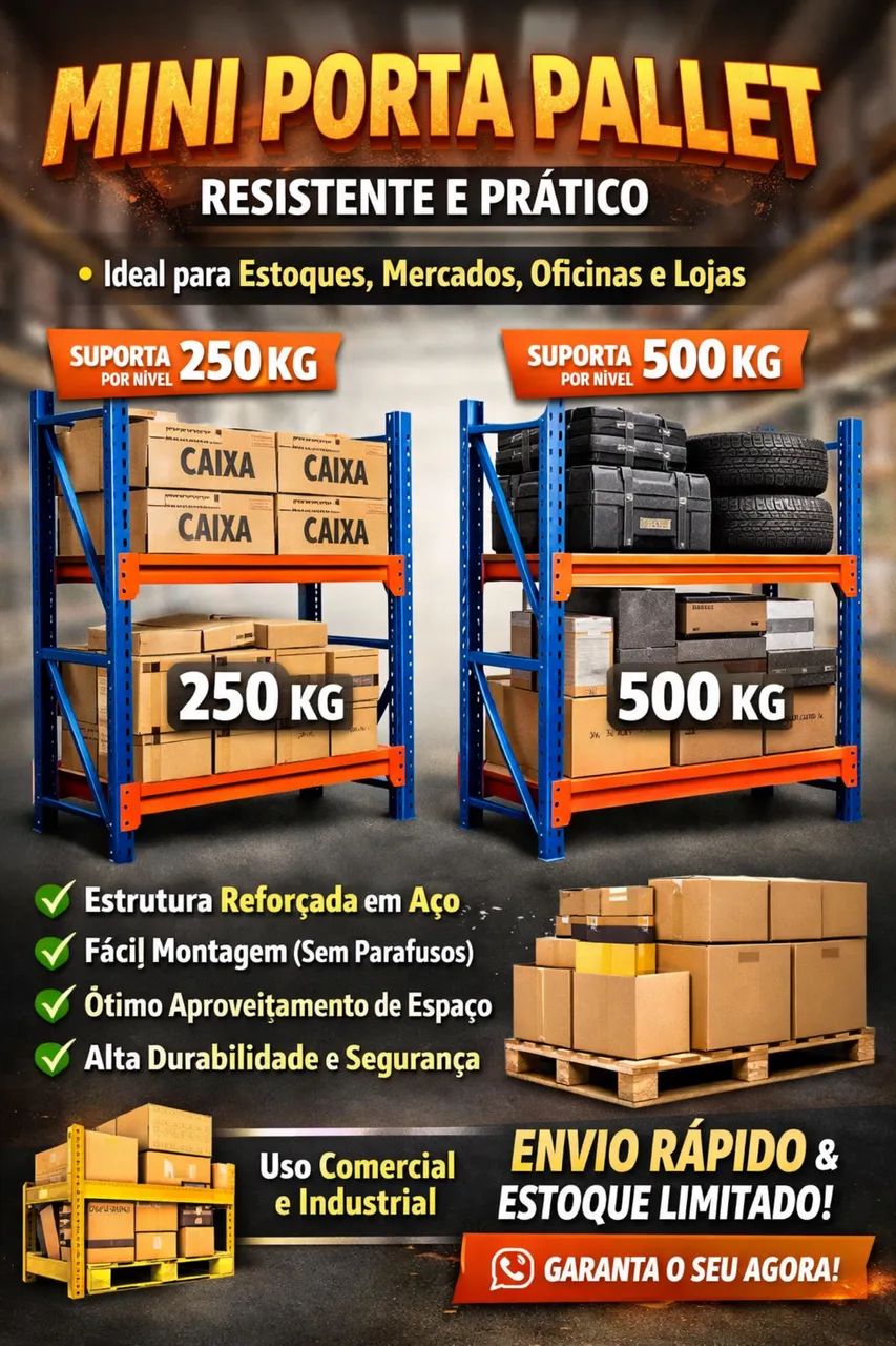 MINI PORTA PALLET - RESISTENTE E PRÁTICO  - Foto 3