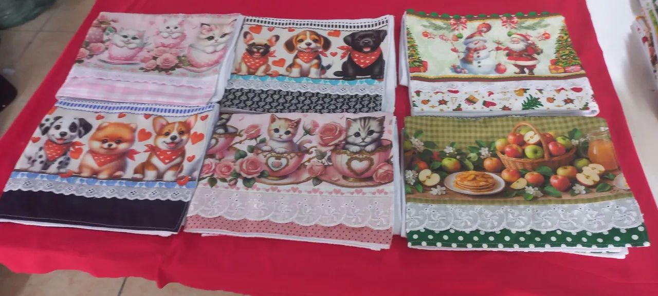 PANOS DE PRATO PÉ DE GALINHA VARIAS ESTAMPAS - Foto 2
