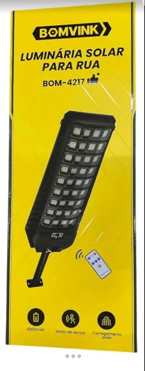 Luminária Solar Ambiente Externo Tipo Poste De Rua Led - Foto 3