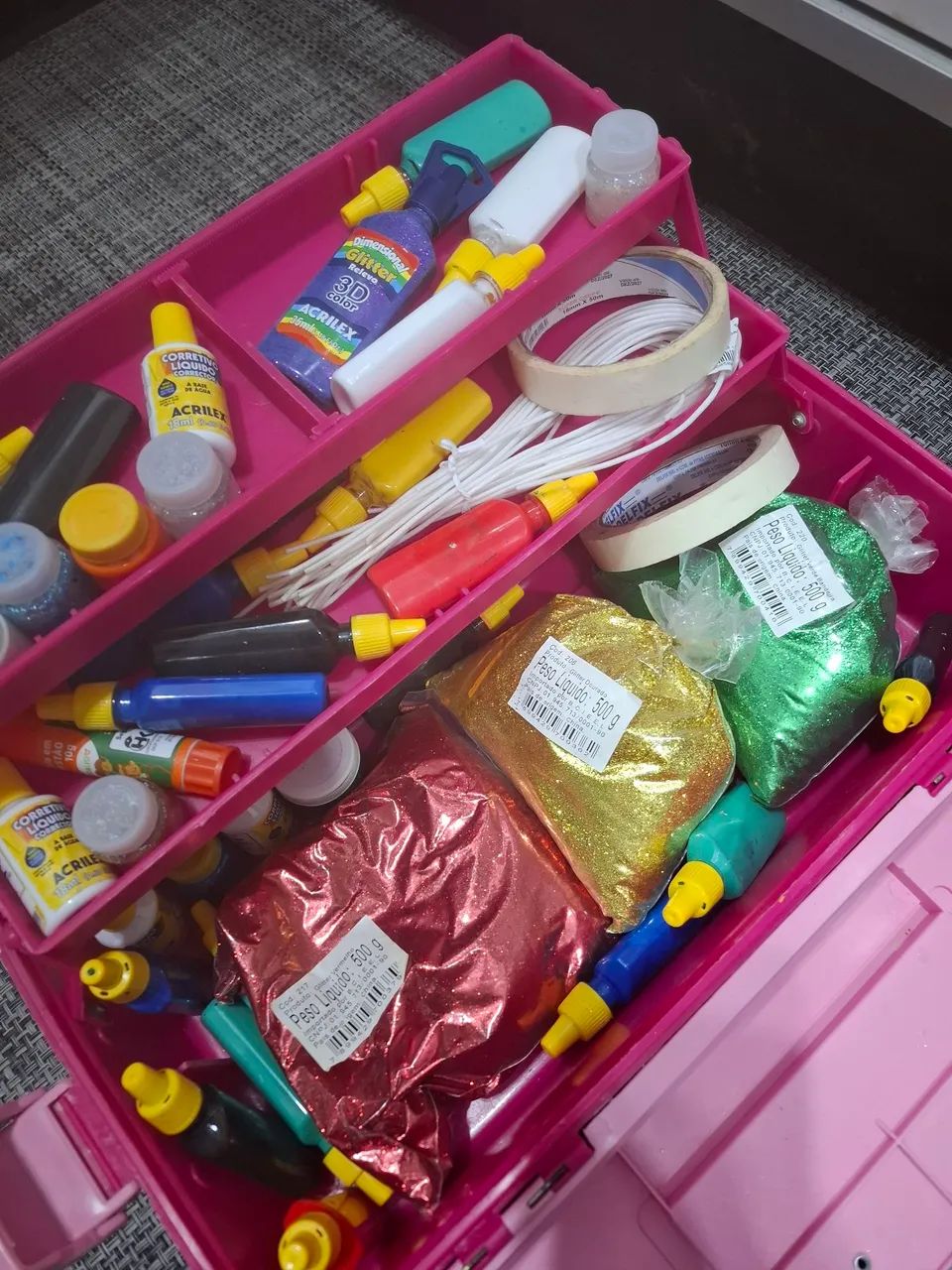 Kit para atividades gliter, tintas etc.... - Foto 3