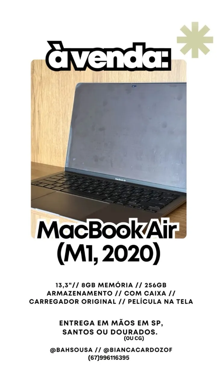 MacBook Air 13 2020 i5 8GB 512GB - Notebooks - José Menino, Santos