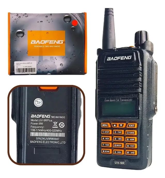 Kit 8 Rádios Baofeng UV-9R Plus À Prova D'água Walkie Talkie Longo Alcance - Foto 3